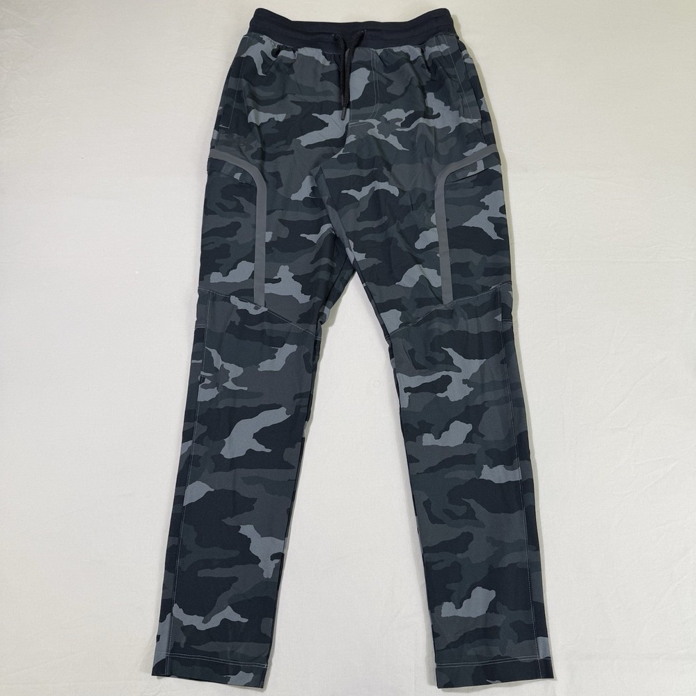 Under Armour UA Elite Cargo Jogger Pant Mens Small Gray Camo Zip Pockets 1373869